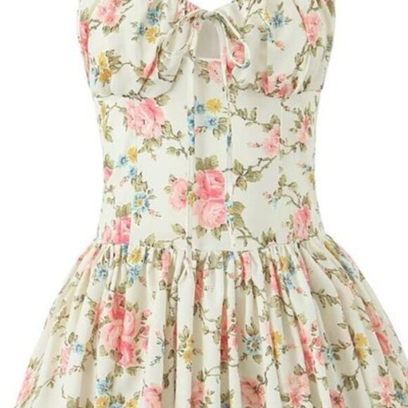 Sweet Printed Mini Dress Sexy Backless - Picture 3 of 8